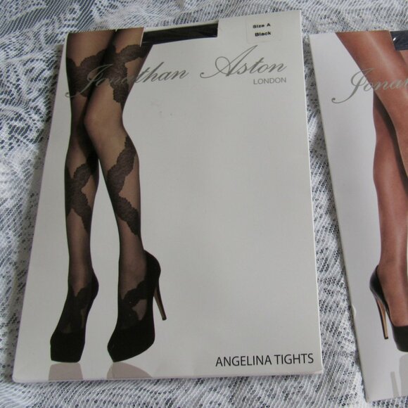Lot 3 pairs Tights, sz.A, Black & Electric Blue. made in Italy - Picture 2 of 7